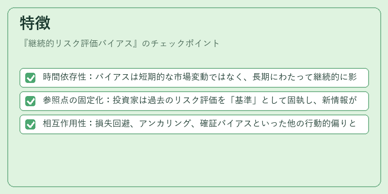 特徴（継続的リスク評価バイアス）の図解