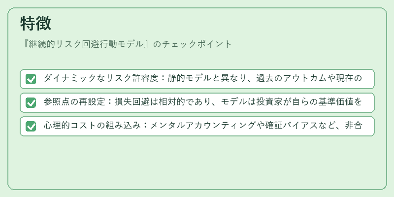 特徴（継続的リスク回避行動モデル）の図解