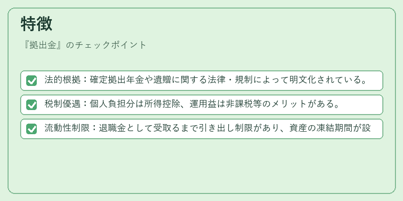 特徴（拠出金）の図解