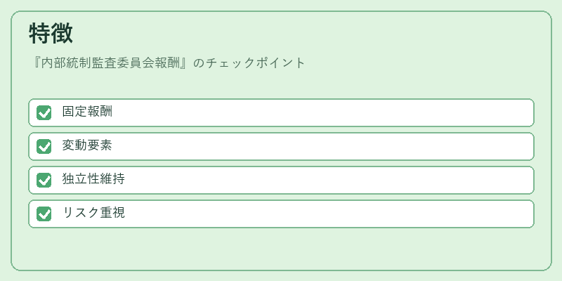 特徴（内部統制監査委員会報酬）の図解