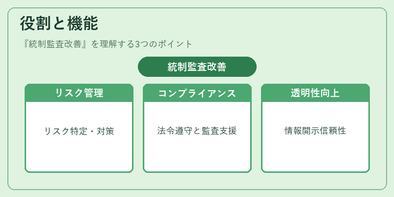 役割と機能（統制監査改善）の図解