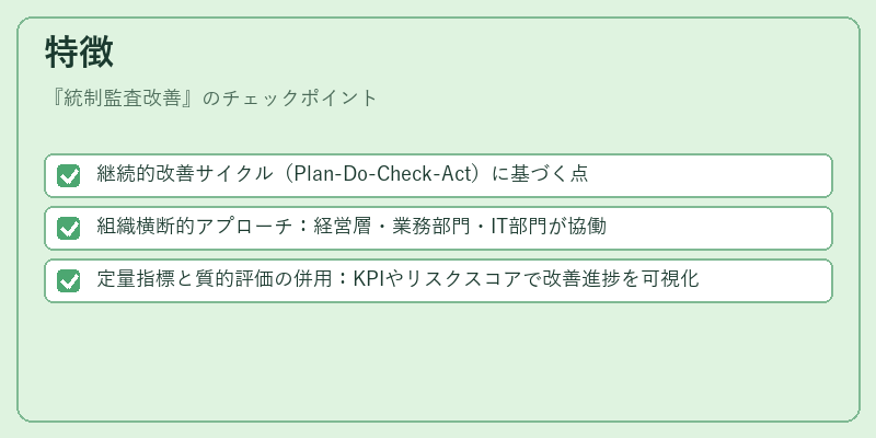 特徴（統制監査改善）の図解