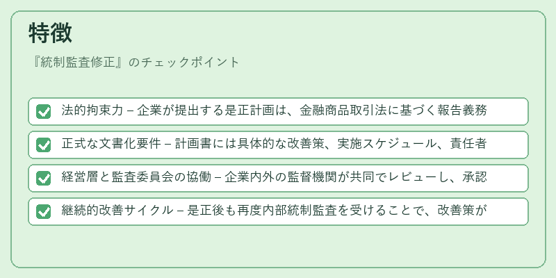 特徴（統制監査修正）の図解