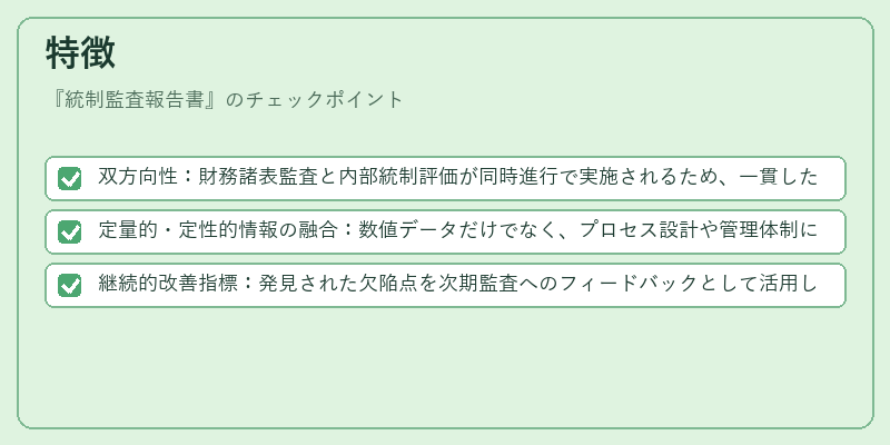 特徴（統制監査報告書）の図解