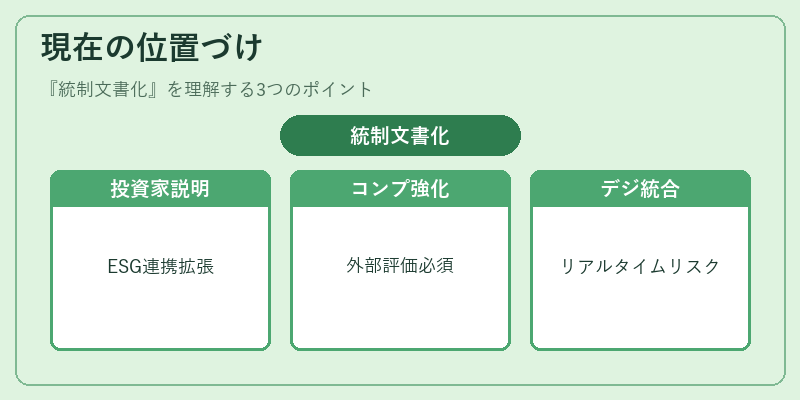 現在の位置づけ（統制文書化）の図解