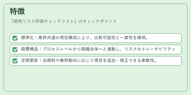 特徴（統制リスク評価チェックリスト）の図解