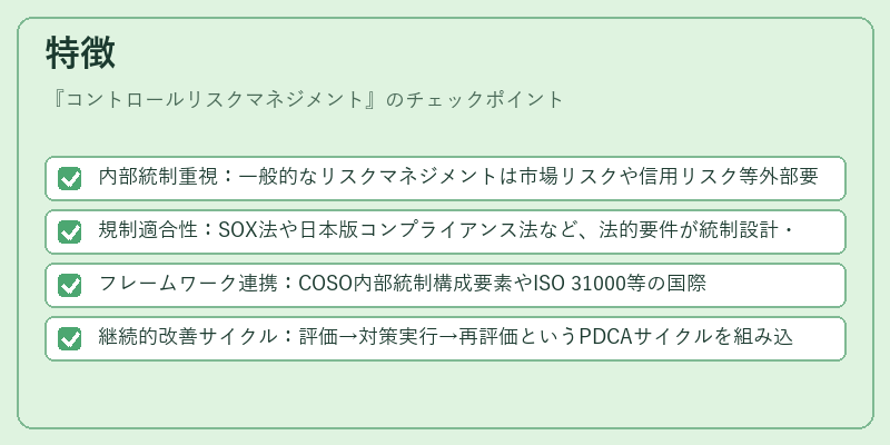 特徴（コントロールリスクマネジメント）の図解