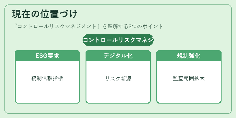 現在の位置づけ（コントロールリスクマネジメント）の図解