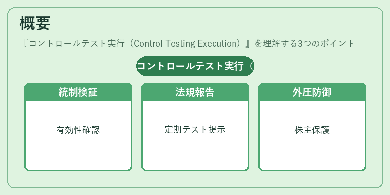 概要（コントロールテスト実行（Control Testing Execution））の図解