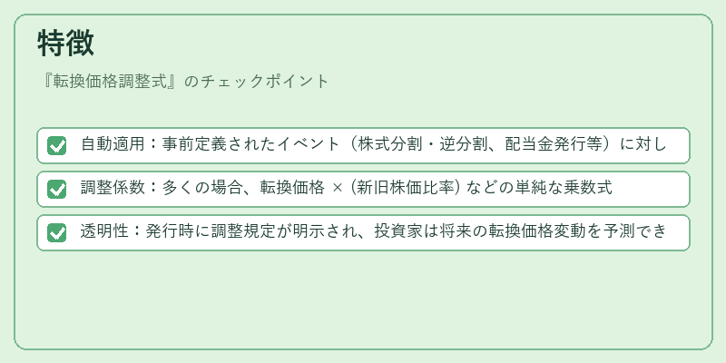 特徴（転換価格調整式）の図解