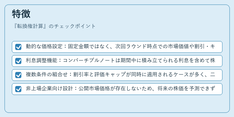 特徴（転換権計算）の図解