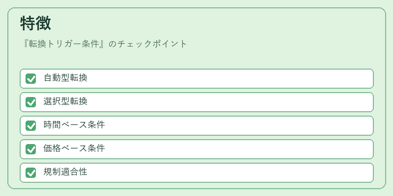特徴（転換トリガー条件）の図解