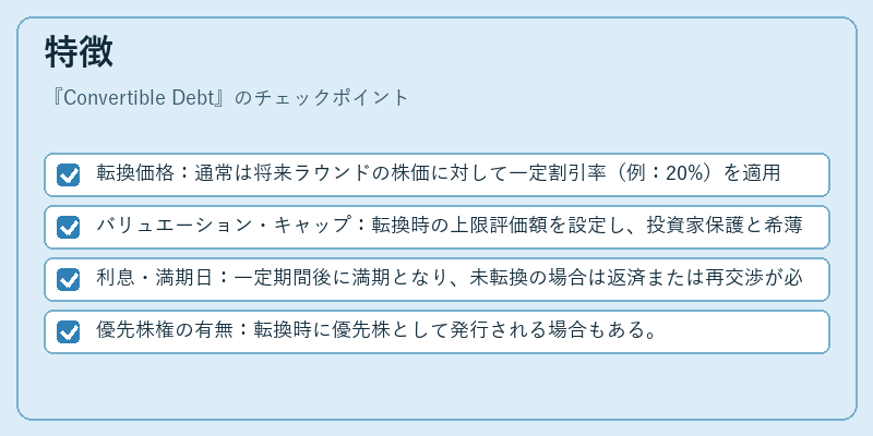 特徴（Convertible Debt）の図解