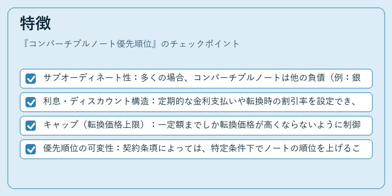 特徴（コンバーチブルノート優先順位）の図解