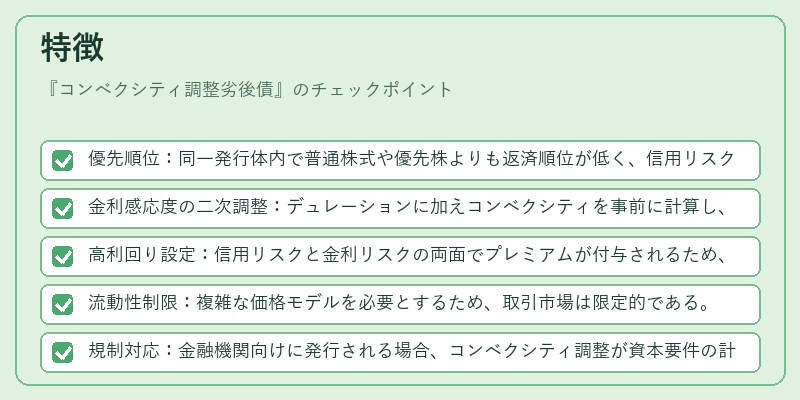 特徴(コンベクシティ調整劣後債)の図解
