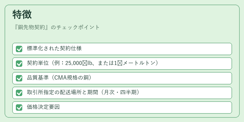 特徴(銅先物契約)の図解