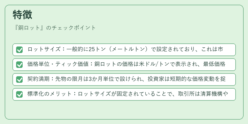 特徴（銅ロット）の図解