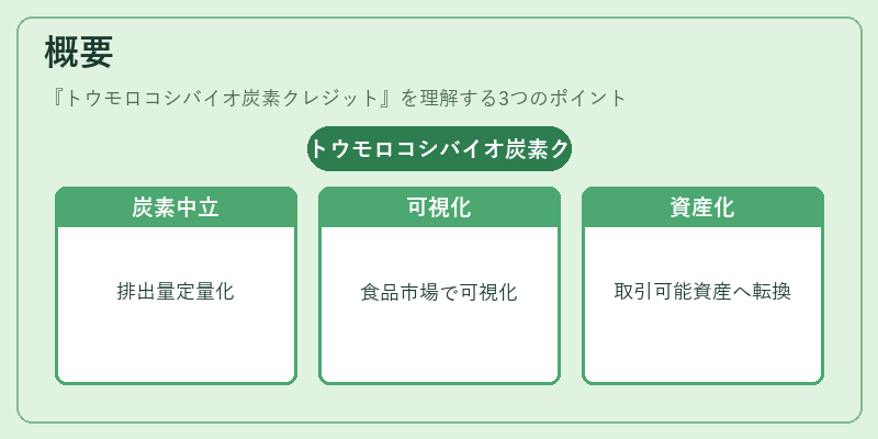 概要（トウモロコシバイオ炭素クレジット）の図解