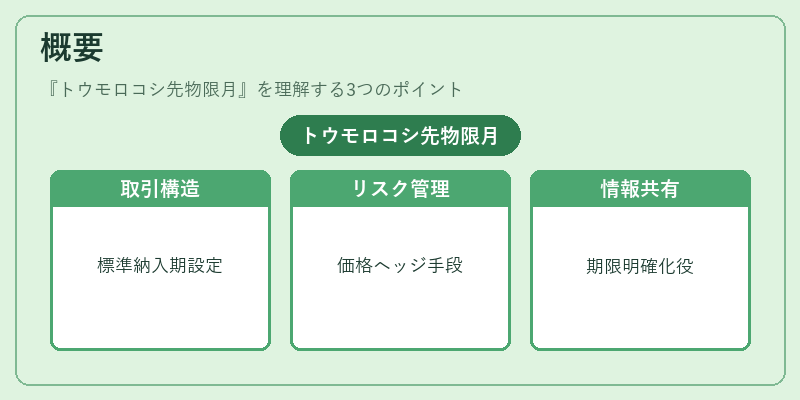 概要（トウモロコシ先物限月）の図解