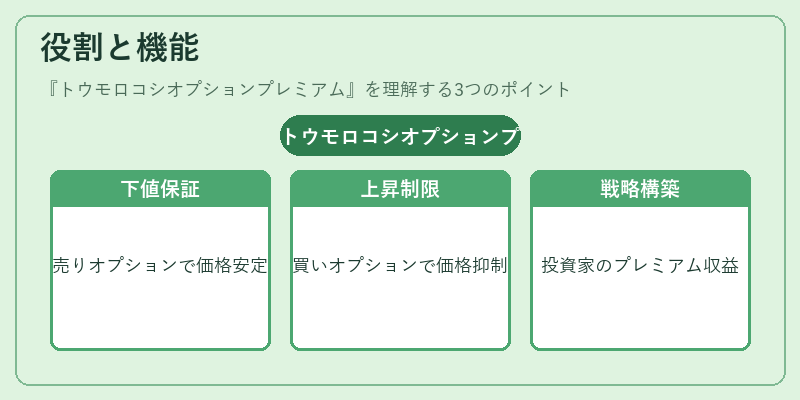 役割と機能（トウモロコシオプションプレミアム）の図解