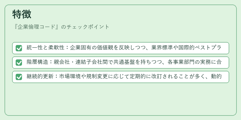 特徴(企業倫理コード)の図解