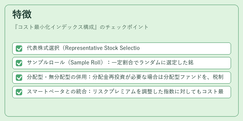 特徴（コスト最小化インデックス構成）の図解
