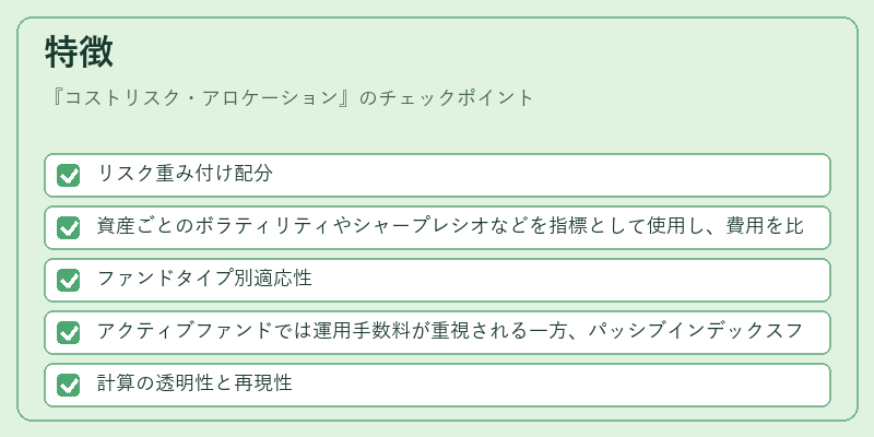 特徴(コストリスク・アロケーション)の図解