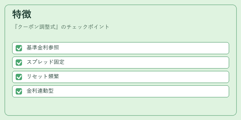 特徴（クーポン調整式）の図解