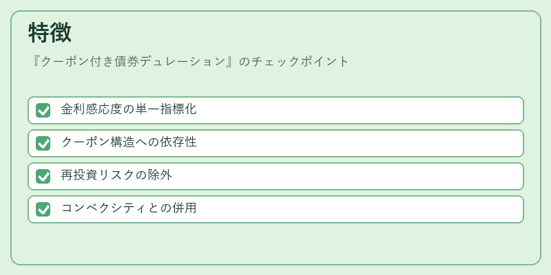 特徴（クーポン付き債券デュレーション）の図解