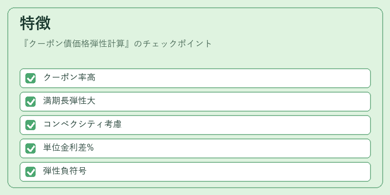特徴（クーポン債価格弾性計算）の図解