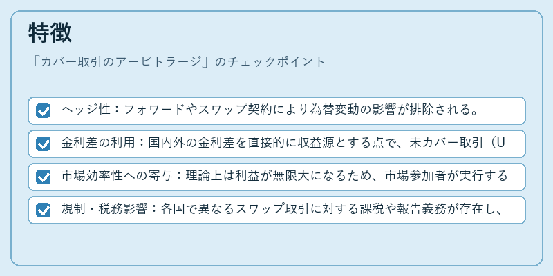 特徴（カバー取引のアービトラージ）の図解