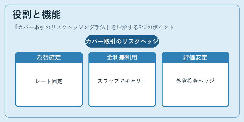 役割と機能（カバー取引のリスクヘッジング手法）の図解