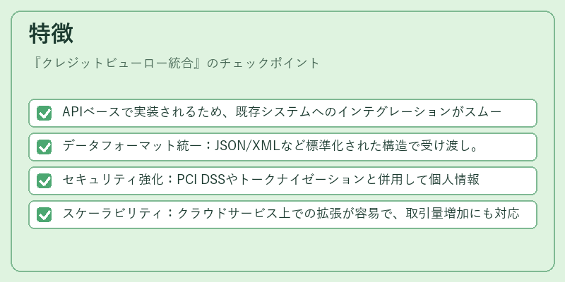 特徴(クレジットビューロー統合)の図解