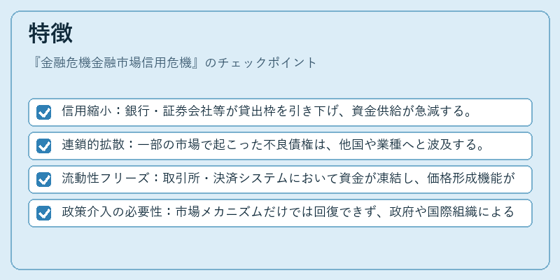 特徴(金融危機金融市場信用危機)の図解