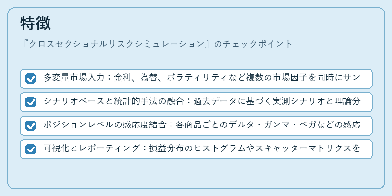 特徴（クロスセクショナルリスクシミュレーション）の図解