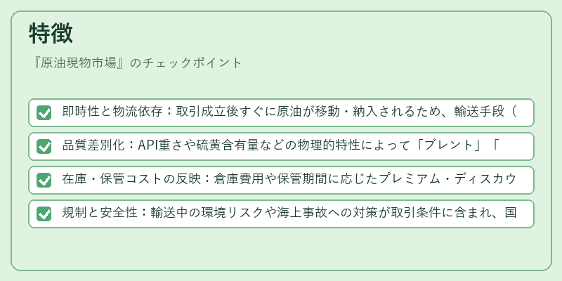 特徴（原油現物市場）の図解