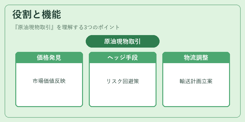 役割と機能(原油現物取引)の図解