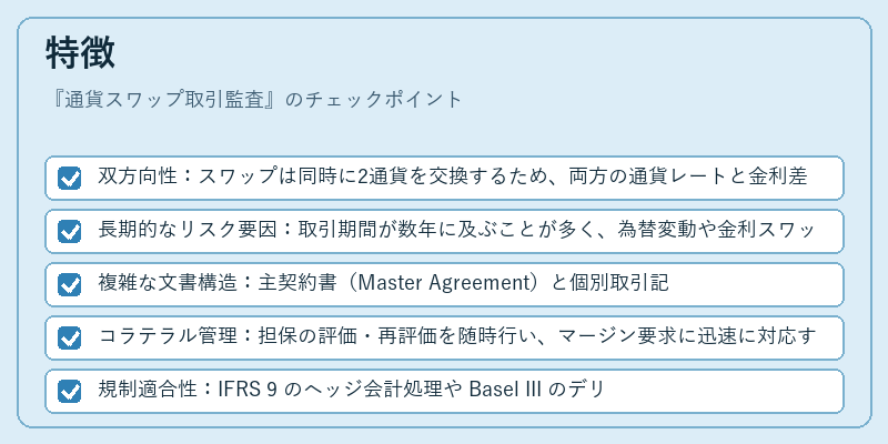 特徴（通貨スワップ取引監査）の図解