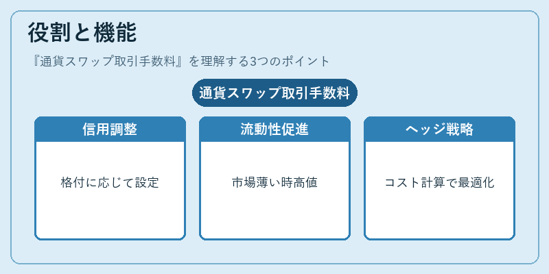 役割と機能（通貨スワップ取引手数料）の図解
