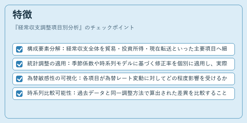 特徴(経常収支調整項目別分析)の図解