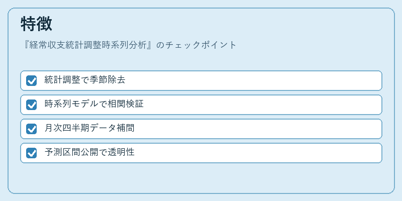 特徴(経常収支統計調整時系列分析)の図解