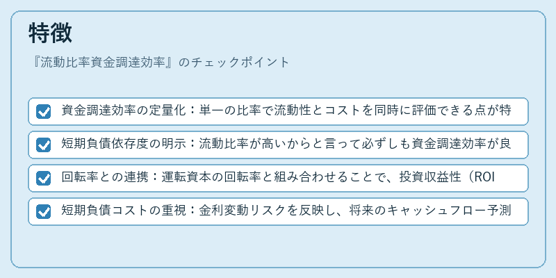特徴（流動比率資金調達効率）の図解