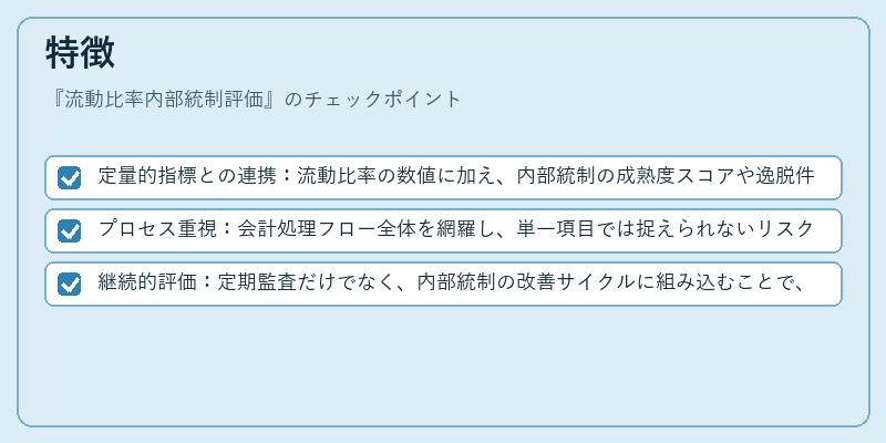 特徴（流動比率内部統制評価）の図解
