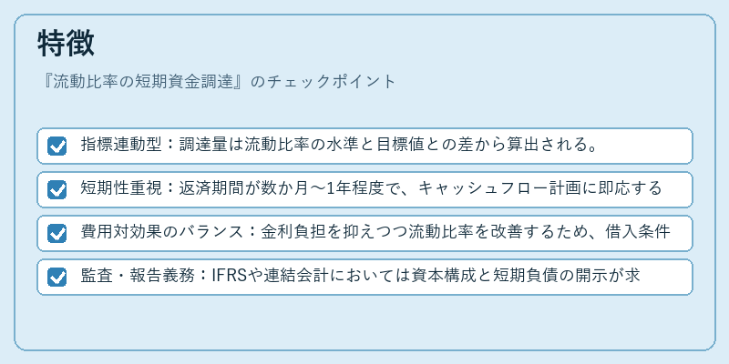 特徴(流動比率の短期資金調達)の図解
