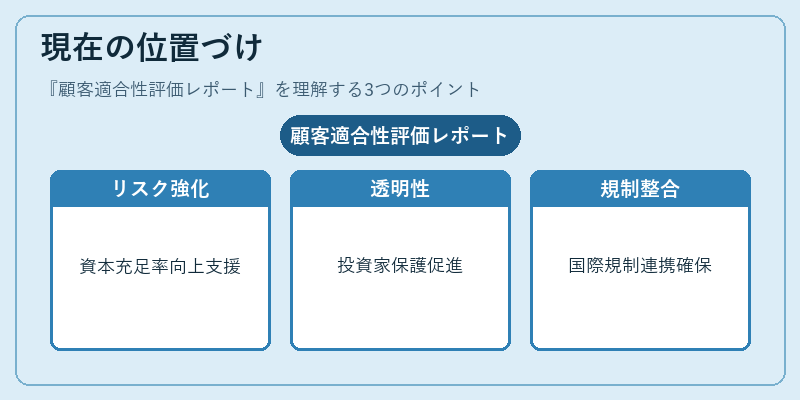 現在の位置づけ（顧客適合性評価レポート）の図解