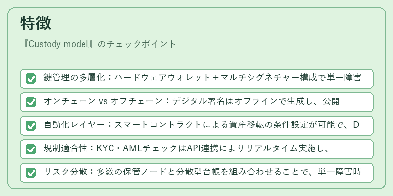 特徴(Custody model)の図解