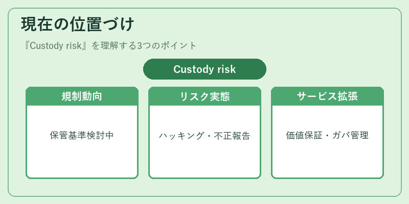 現在の位置づけ（Custody risk）の図解