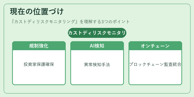 現在の位置づけ（カストディリスクモニタリング）の図解