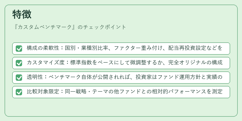 特徴（カスタムベンチマーク）の図解