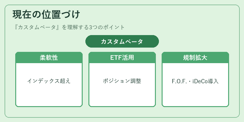 現在の位置づけ(カスタムベータ)の図解